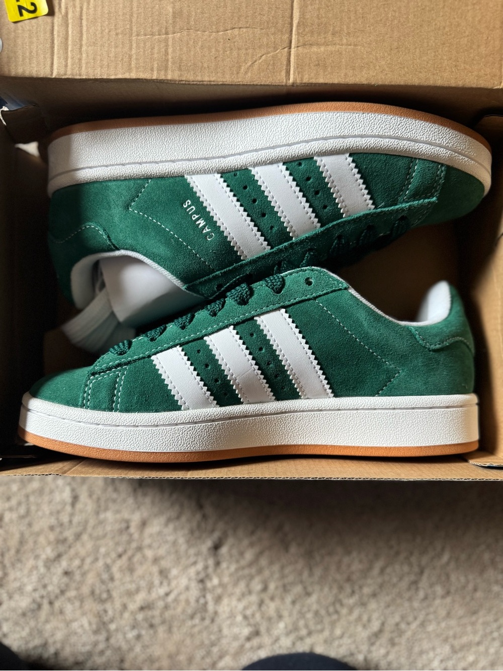adidas Campus Suede Sneakers - Green/White